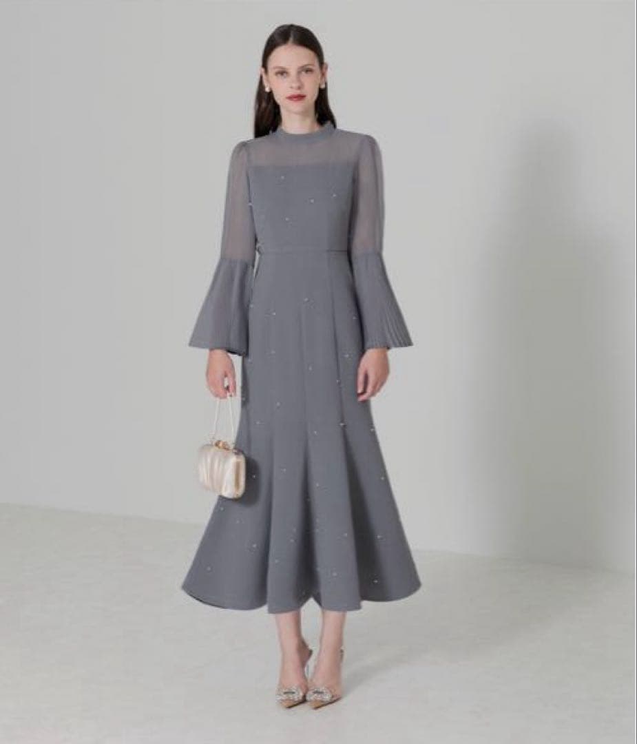 フレアスリーブ パーティードレス