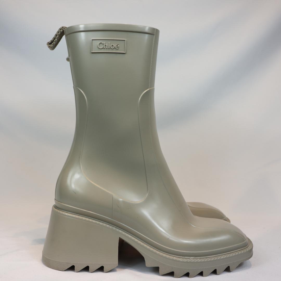 Chloe クロエ ヒール付き BETTY レインブーツ 高級 グレー