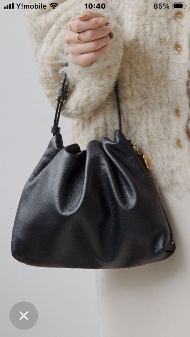 gemeil レザーワンハンドルバッグ　ブラック