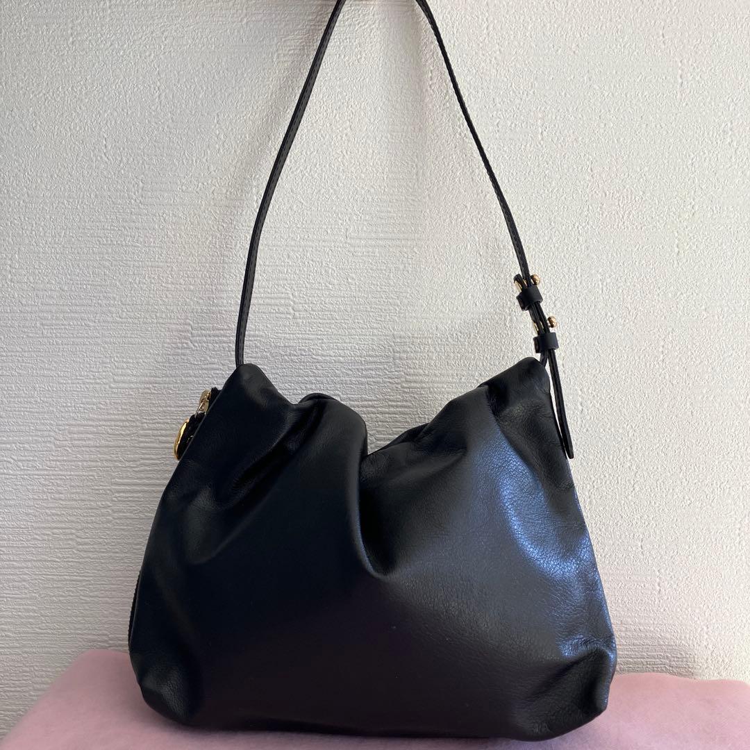 gemeil レザーワンハンドルバッグ　ブラック