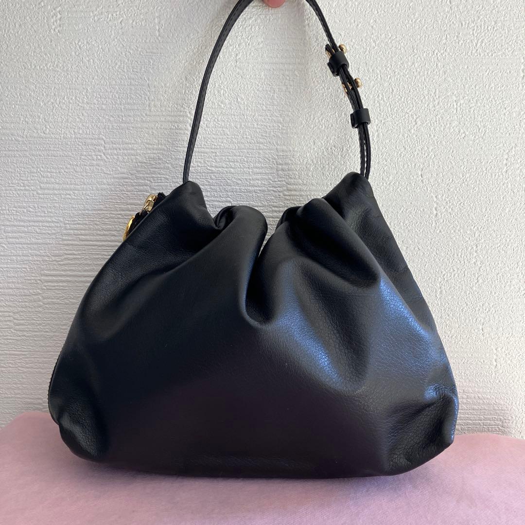 gemeil レザーワンハンドルバッグ　ブラック