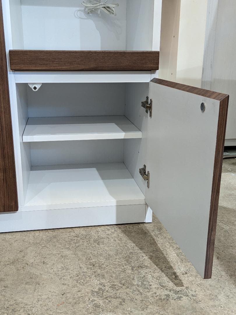 【大容量】 近藤産業 食器棚 ホワイト 幅120㎝ キッチンボード レンジボード