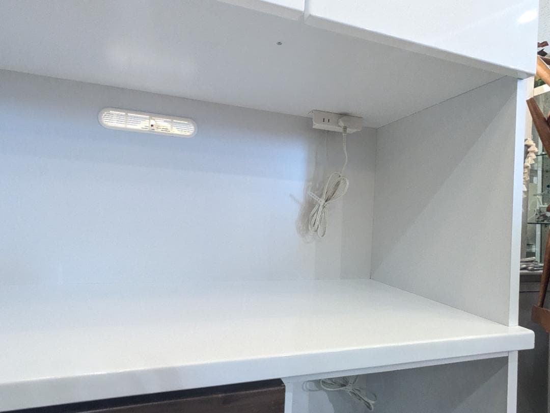 【大容量】 近藤産業 食器棚 ホワイト 幅120㎝ キッチンボード レンジボード