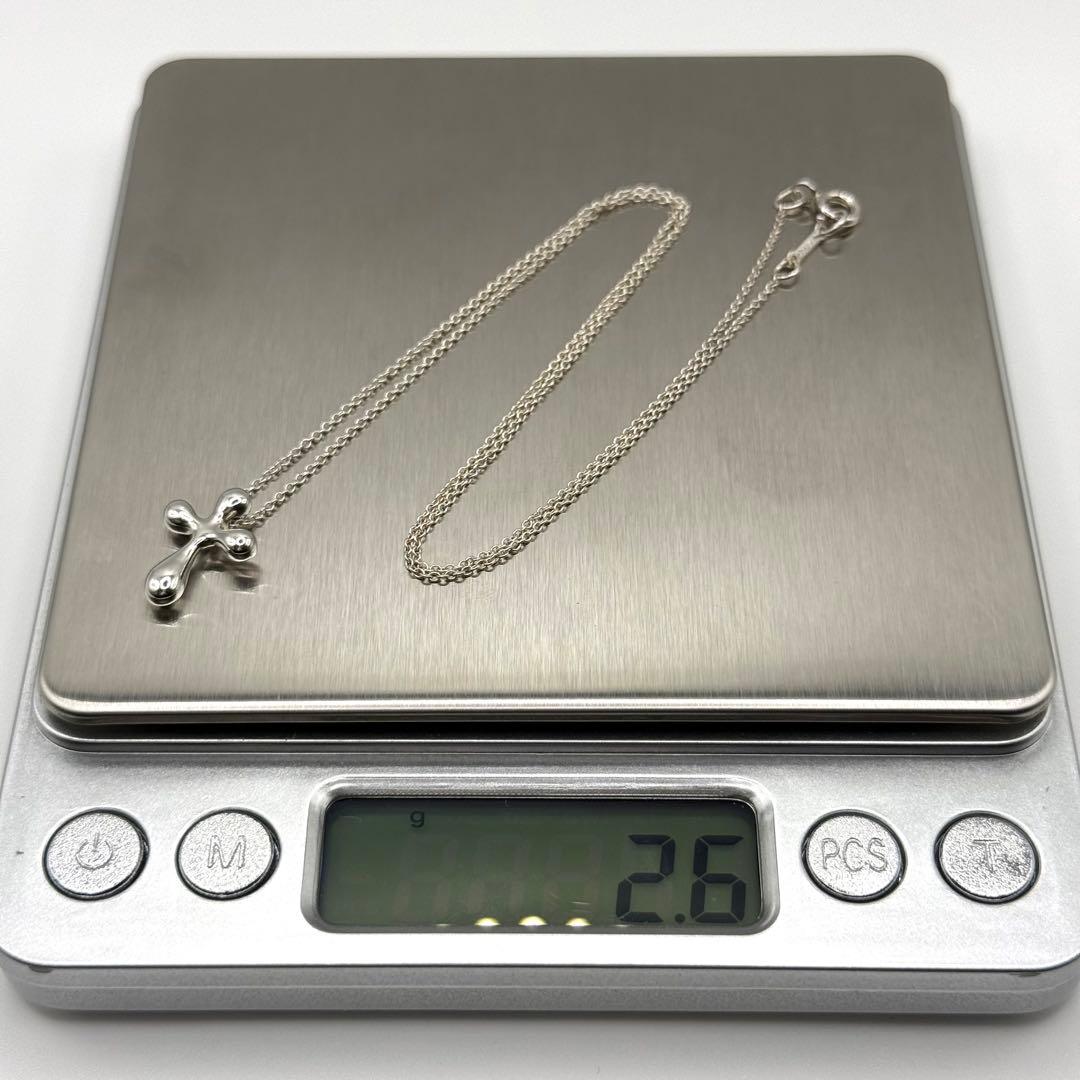 美品★ティファニー スモール クロス ティアドロップ ネックレス シルバー