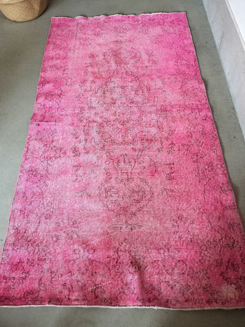 【よし乃】レア/キャンディピンクのヴィンテージトルコラグ　No.663