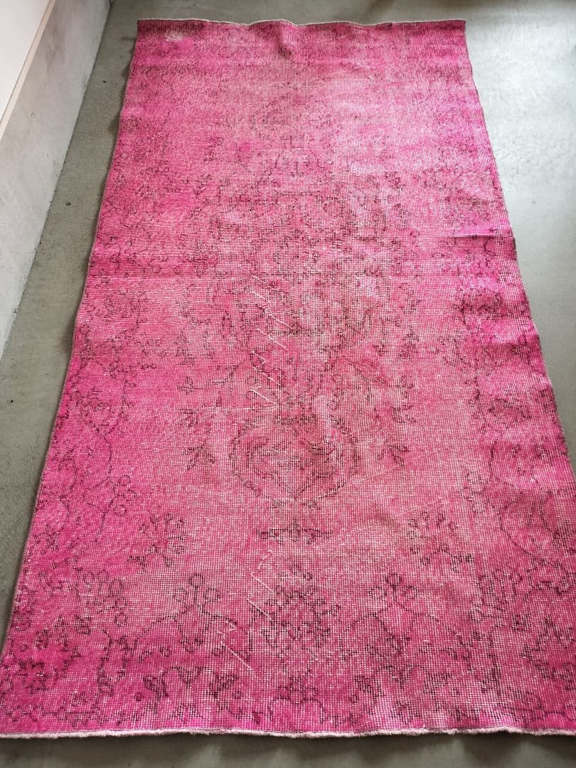 【よし乃】レア/キャンディピンクのヴィンテージトルコラグ　No.663