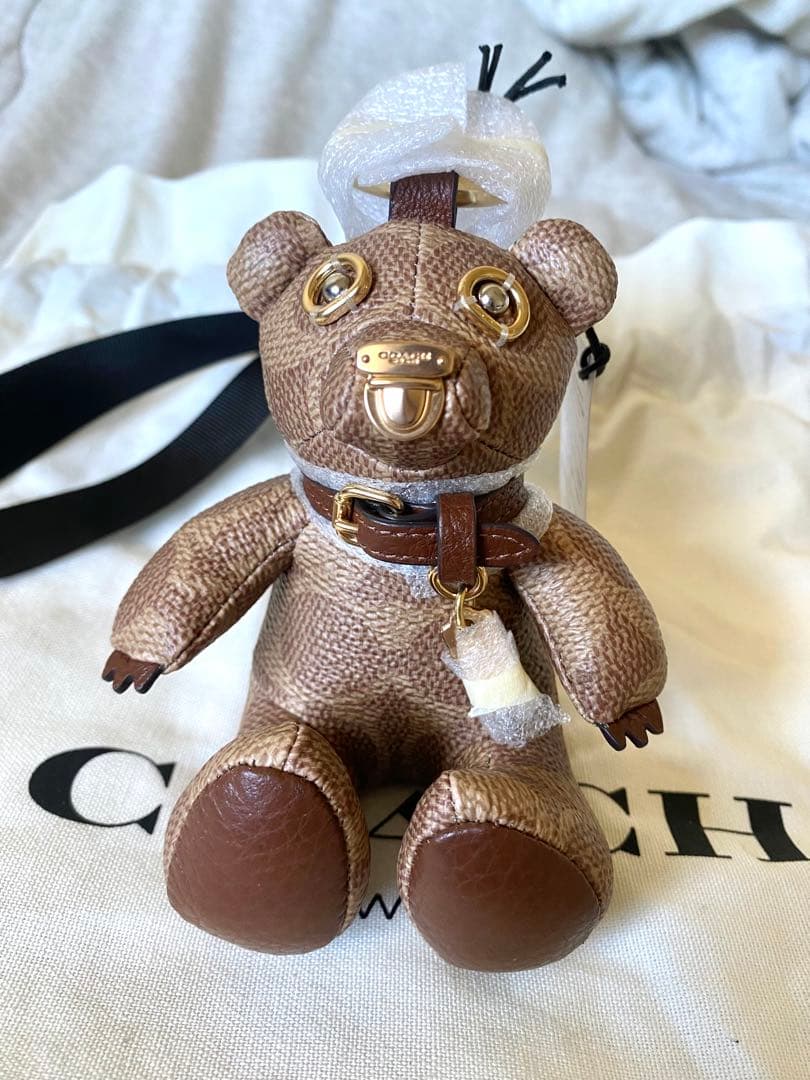 【新品未使用】COACH テディベアチャーム ブラウン