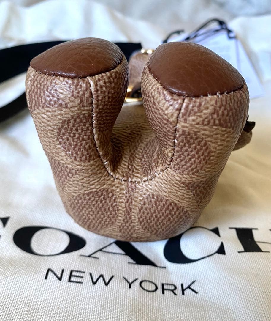 【新品未使用】COACH テディベアチャーム ブラウン