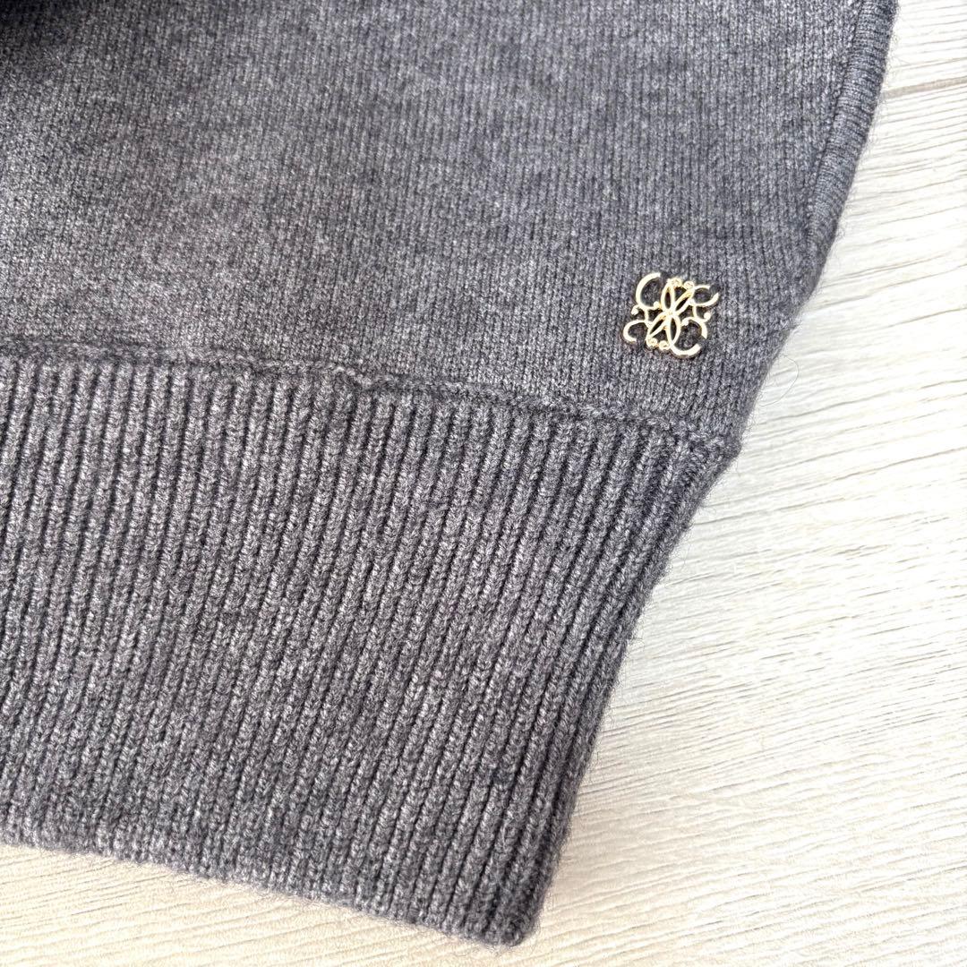 RANDA ランダ 2WAYフェイクファーニットパーカー グレー