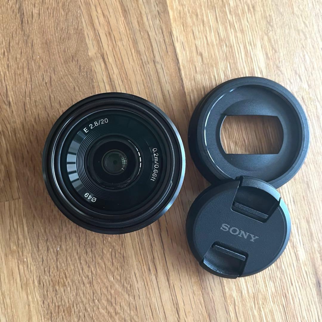 【美品】Sony E 20mmF2.8単焦点レンズ プロテクター付き