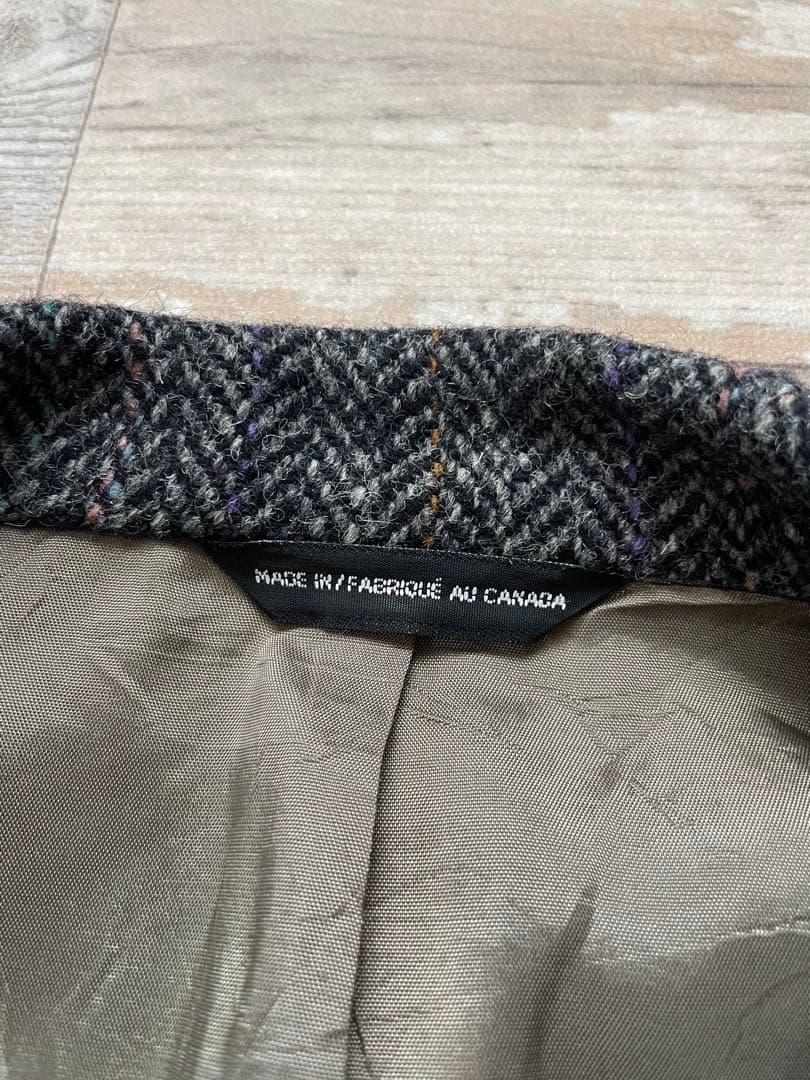 大きい　ハリスツイード　MOORES胡桃釦ヘリンボーンジャケット 52 カナダ製