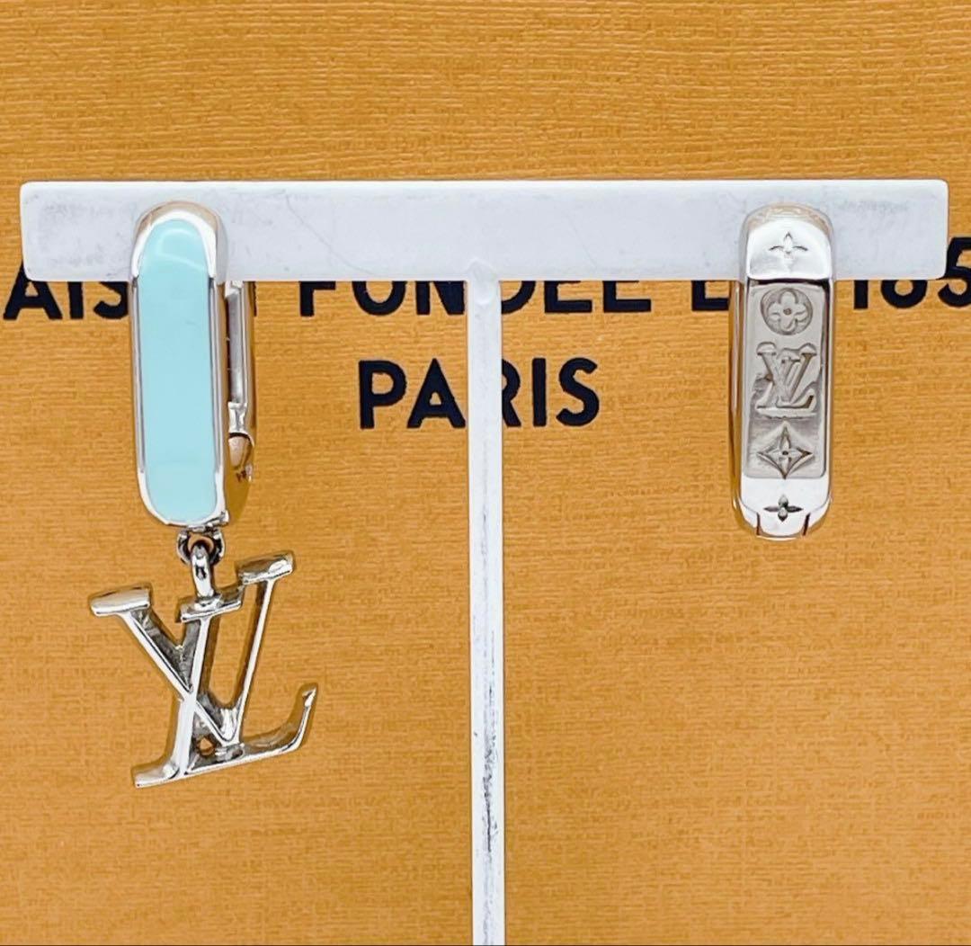 【早い者勝ち】LOUIS VUITTON ピアス　フープ　モノグラム　シルバー