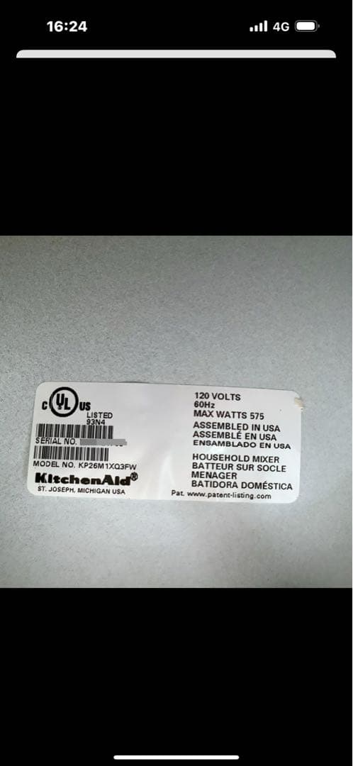 シャーベットホワイト 新品 米国直輸入 キッチンエイドプロ600