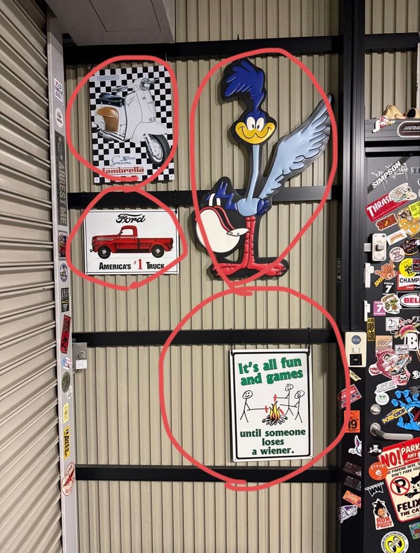 G*B様 ブリキ看板 ガレージ 4枚セット 世田谷ベース アメリカ雑貨 アメリカ