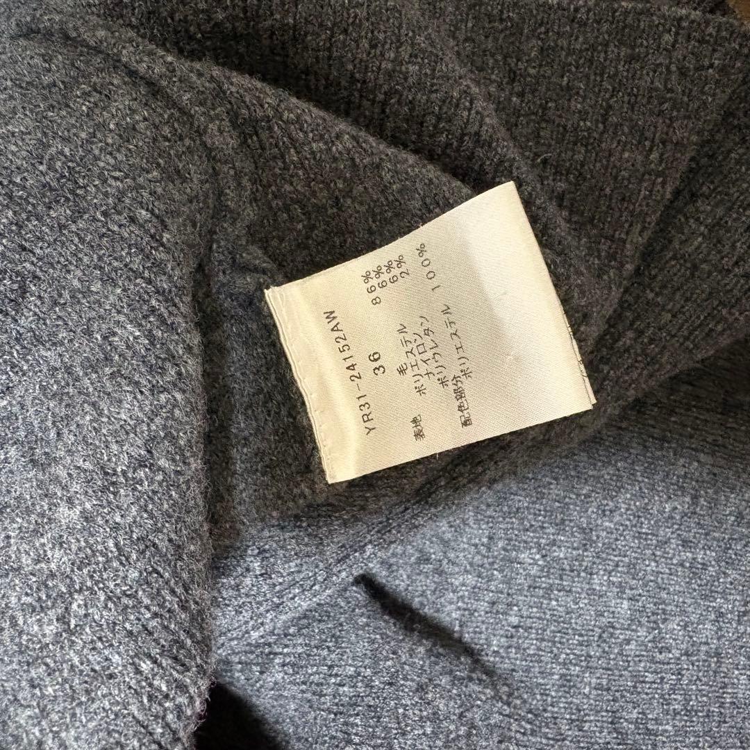 yori バイカラーカーディガン　グレー　36