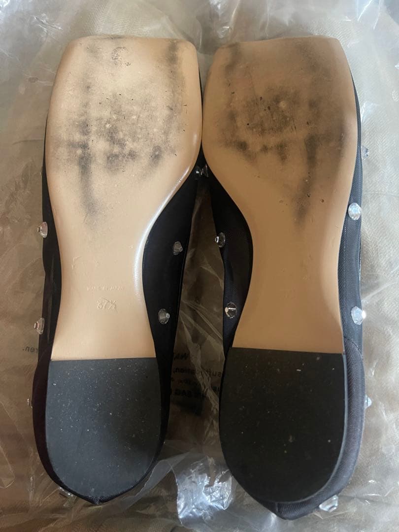 お値下げしました！PIPICHIC ビジューフラットシューズ 黒