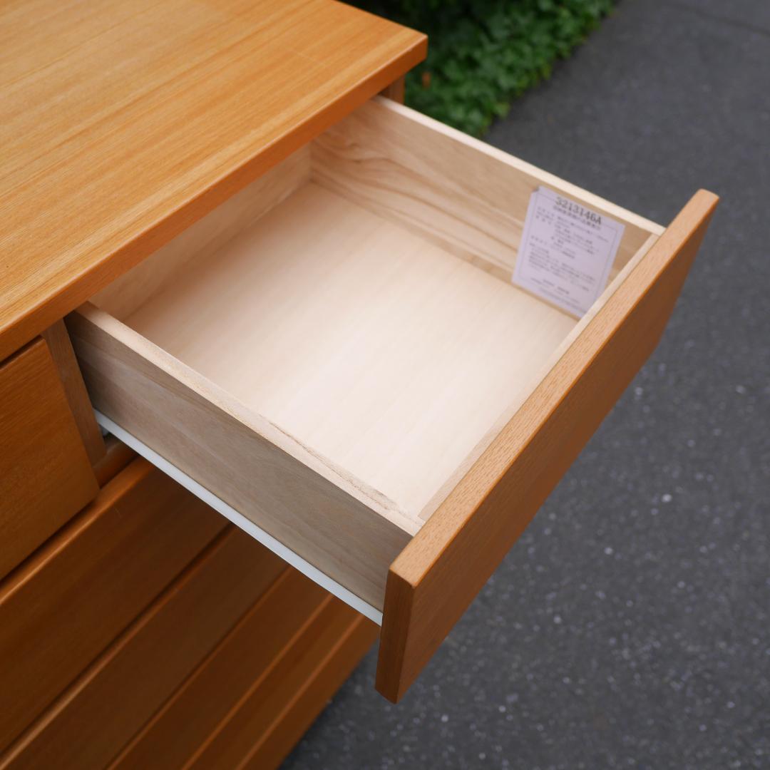 【廃盤】無印良品 MUJI 6段 チェスト 脚付き タモ材 引出し収納 洋タンス