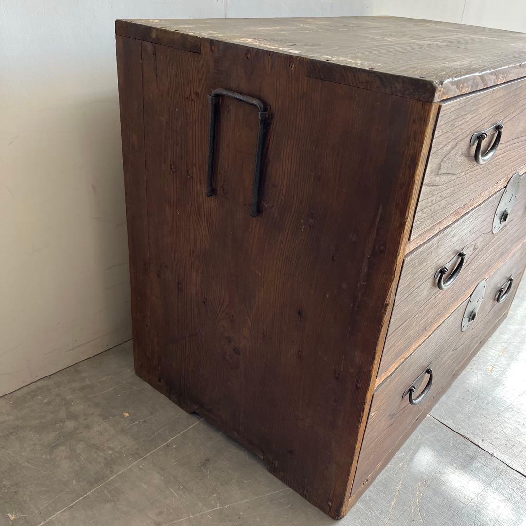 アンティーク チェスト 箪笥 テレビ台 無垢材 シャビー 昭和レトロ