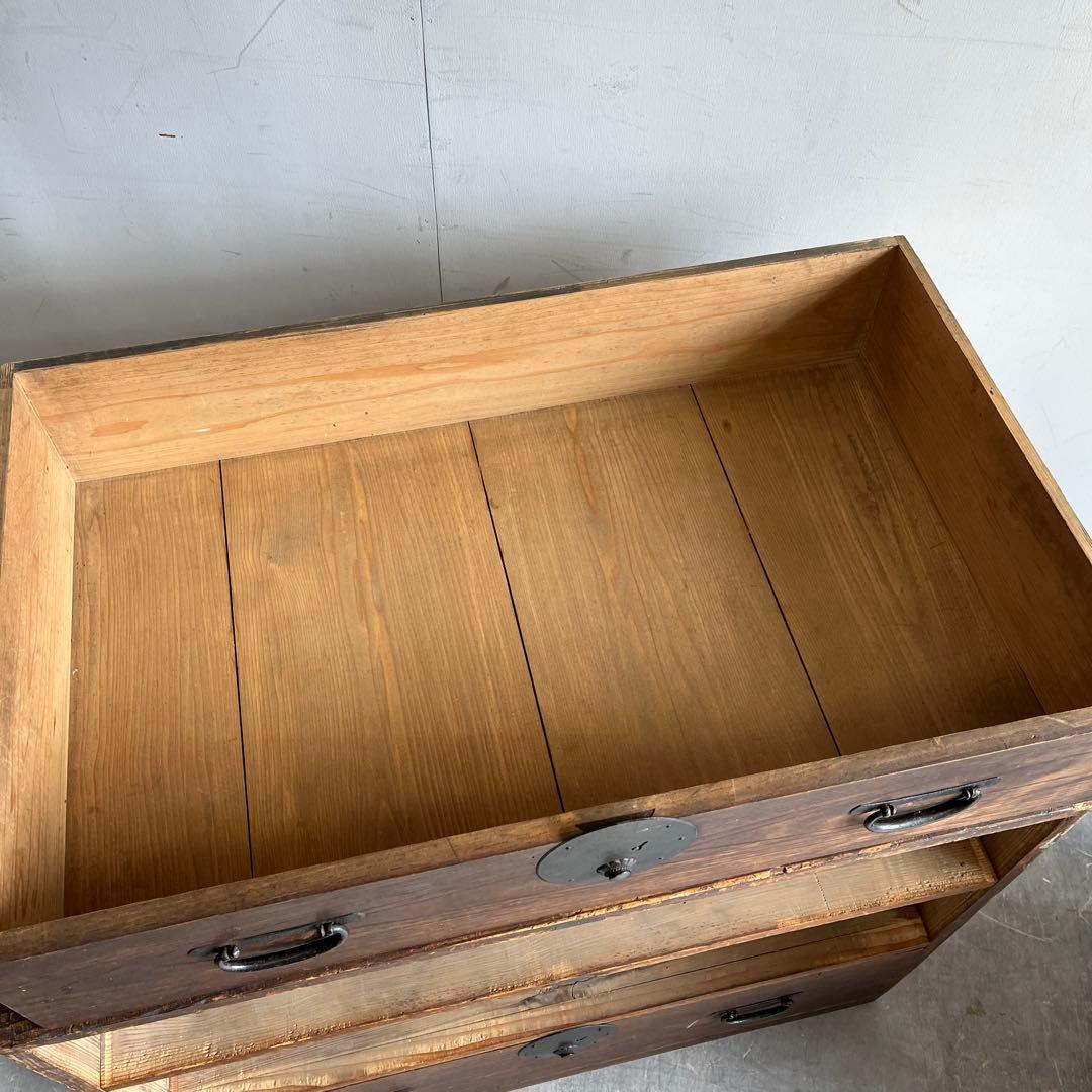 アンティーク チェスト 箪笥 テレビ台 無垢材 シャビー 昭和レトロ