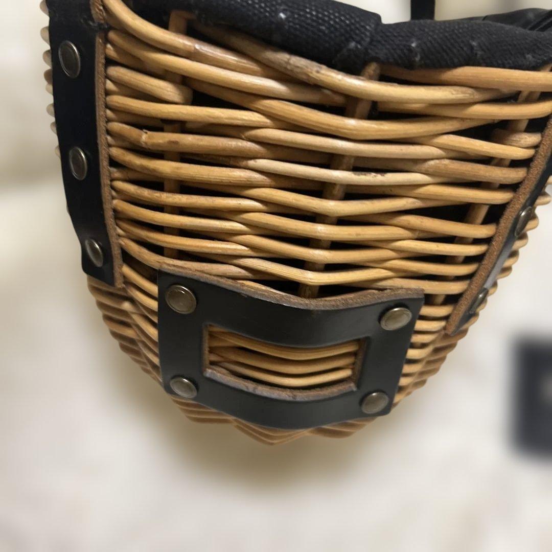 エバゴス　かごバッグ　カゴバッグ　ファー　レザー　被せ布　ナチュラル　バスケット