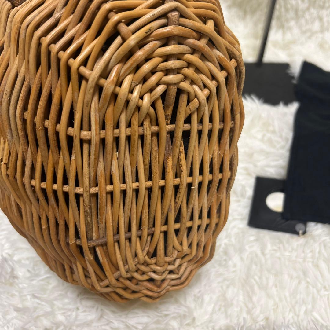 エバゴス　かごバッグ　カゴバッグ　ファー　レザー　被せ布　ナチュラル　バスケット