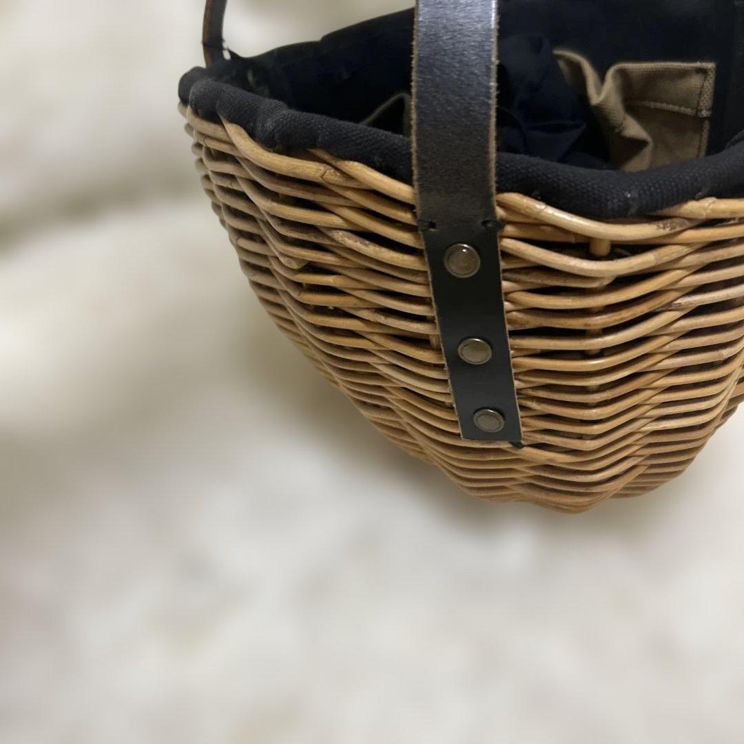 エバゴス　かごバッグ　カゴバッグ　ファー　レザー　被せ布　ナチュラル　バスケット