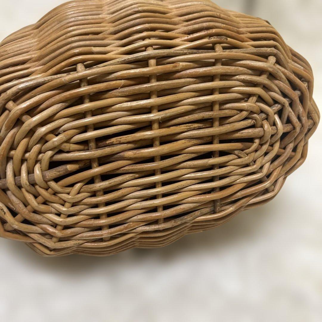 エバゴス　かごバッグ　カゴバッグ　ファー　レザー　被せ布　ナチュラル　バスケット