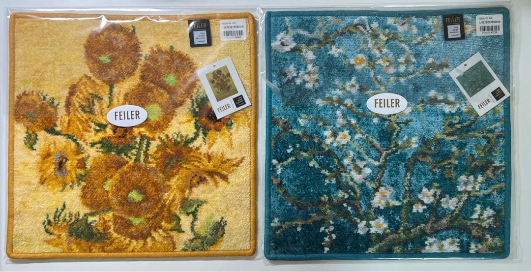 新品 フェイラー ハンカチ ゴッホ サンフラワーズ アーモンド ブロッサム 2枚