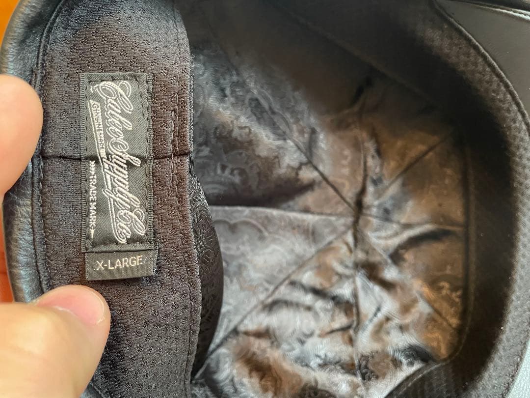 最終値下げ　calee キャスケット　大きめ　レザー　黒　日本製