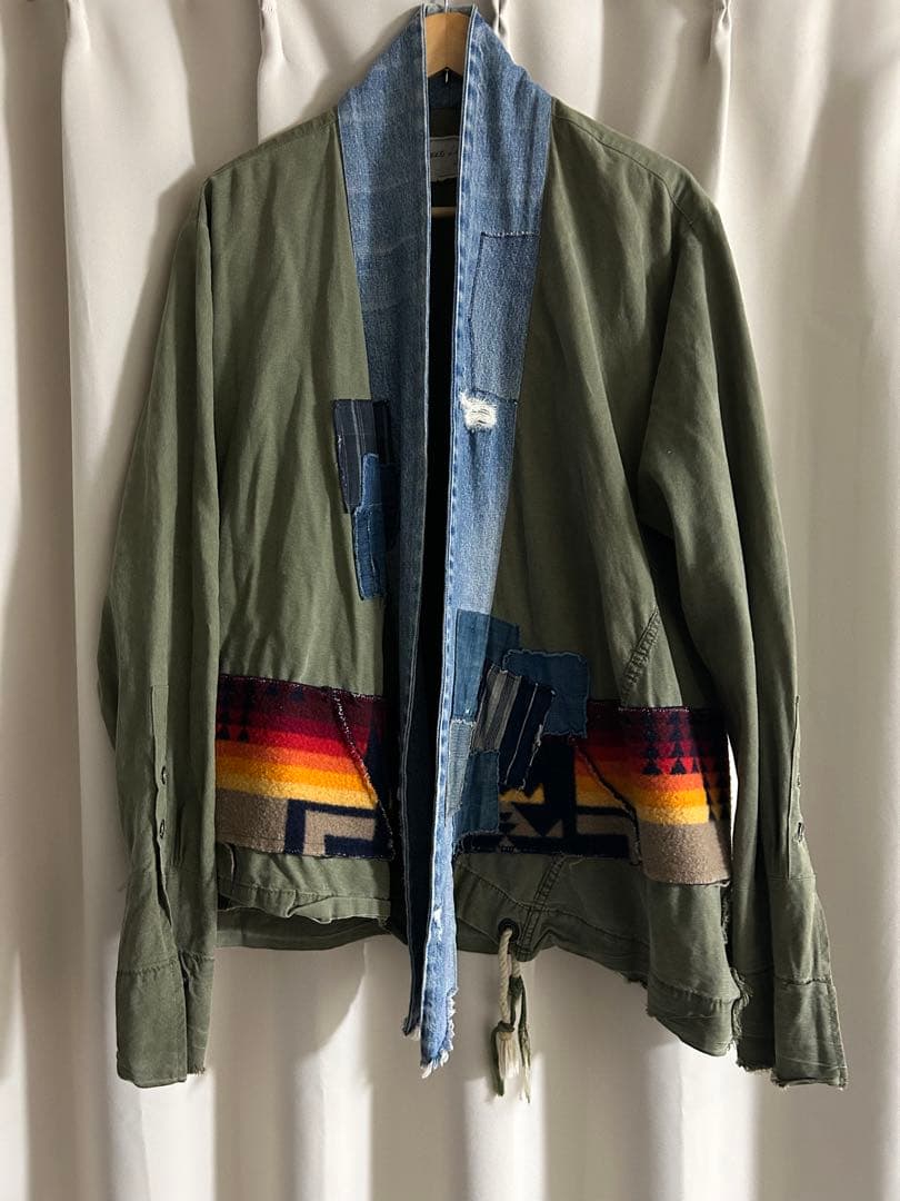【最終値下】GREG LAUREN 再構築 デニム切替 キモノジャケット 3