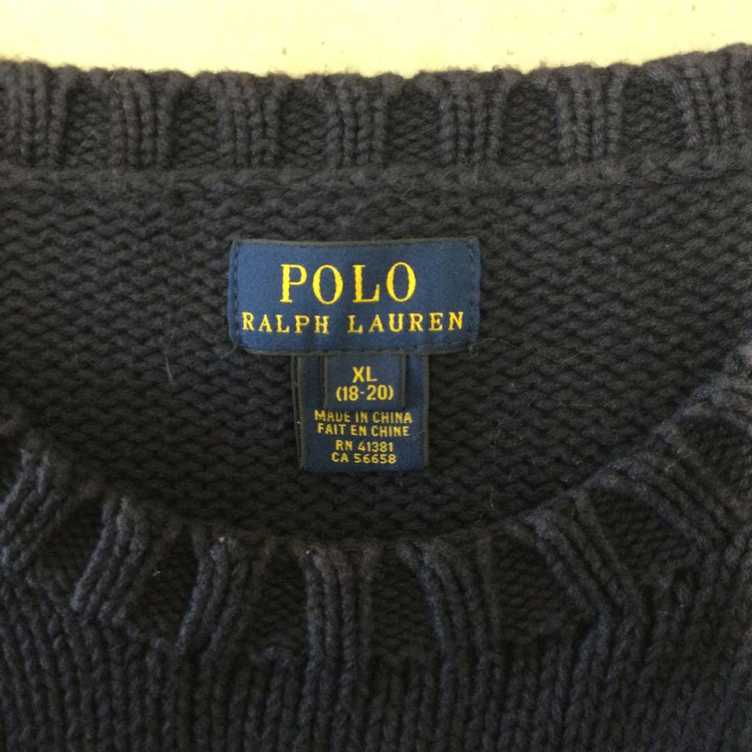 MY　ポロラルフローレン　コットンニットセーター　XL （赤4）