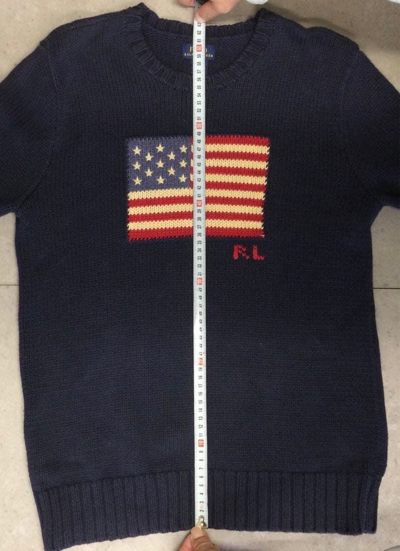 MY　ポロラルフローレン　コットンニットセーター　XL （赤4）