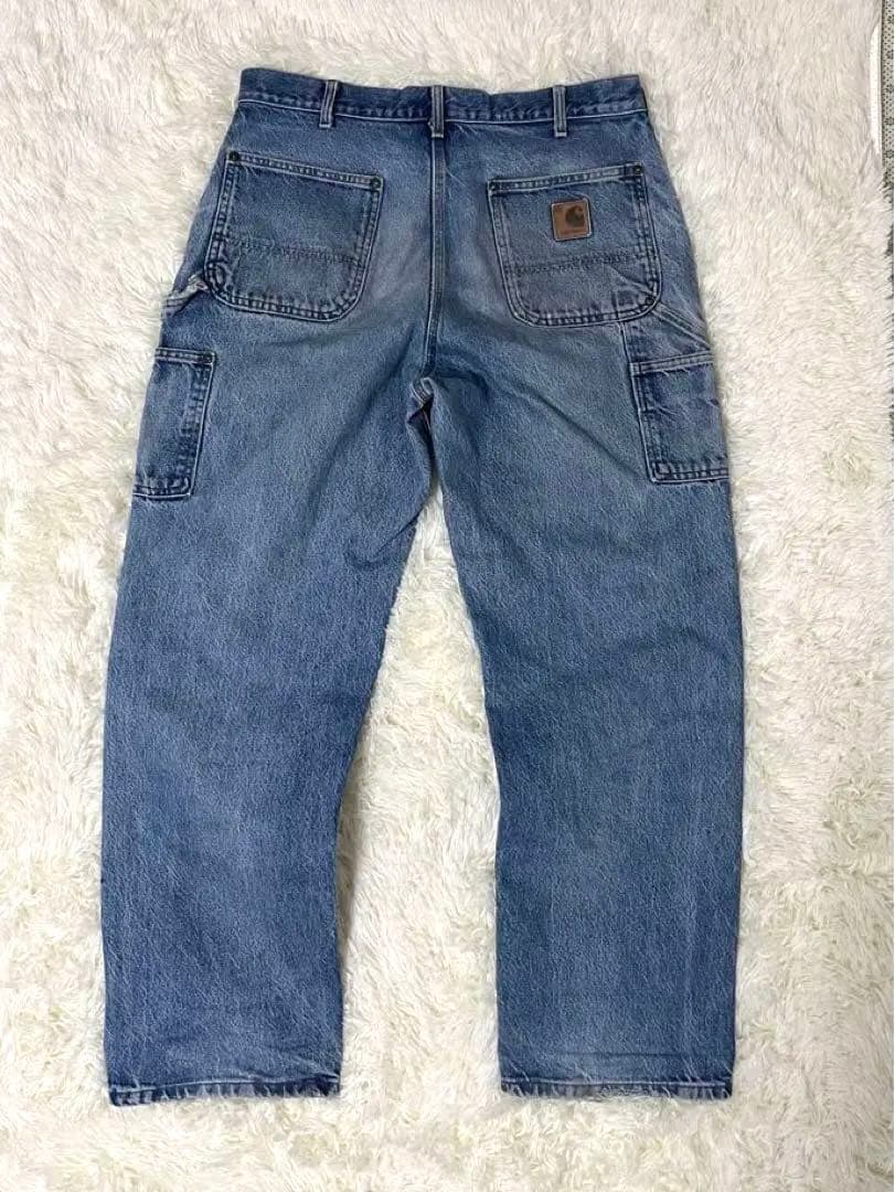 ゴールデンサイズ　USA製　カーハート　ダブルニー　W36L32 グッドフェード