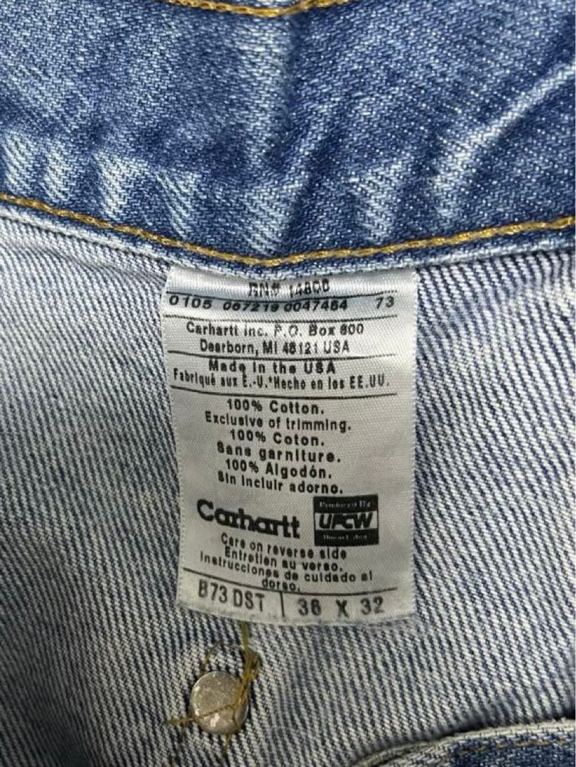 ゴールデンサイズ　USA製　カーハート　ダブルニー　W36L32 グッドフェード