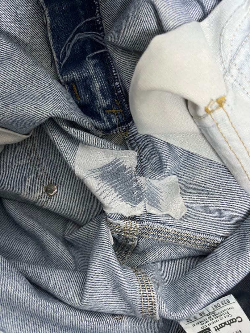 ゴールデンサイズ　USA製　カーハート　ダブルニー　W36L32 グッドフェード