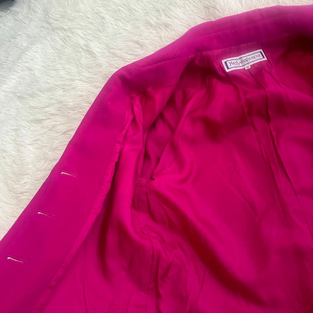 Yves Saint Laurentテーラードジャケット ビビットピンク M