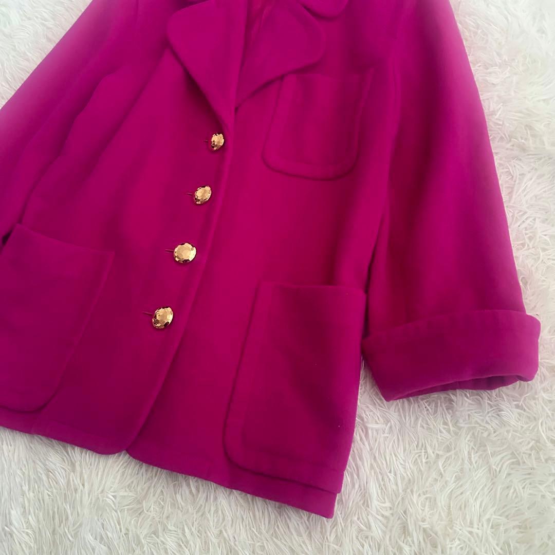 Yves Saint Laurentテーラードジャケット ビビットピンク M