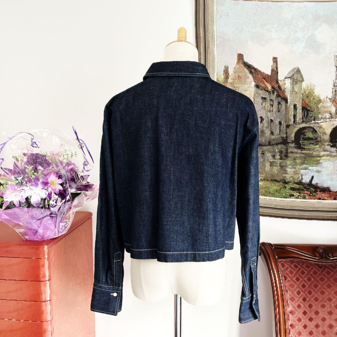 美品　ブルネロクチネリ デニム　ジャケット　スカーフ付　ブルゾン　シルク