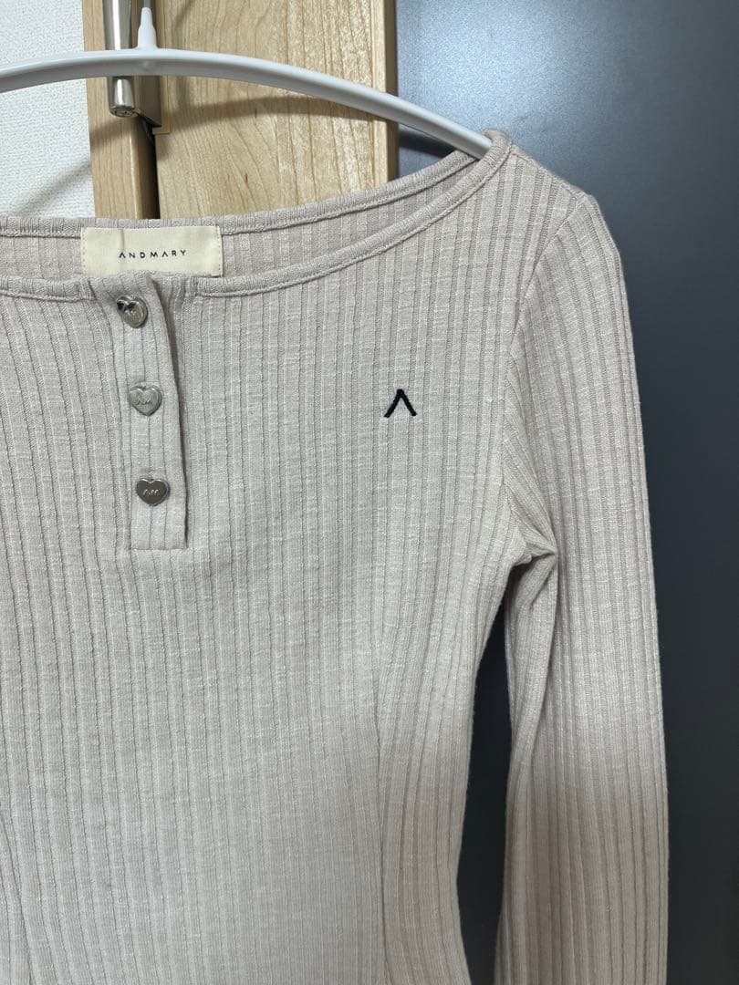 トップス ANDMARY Dorothy heart tops beige