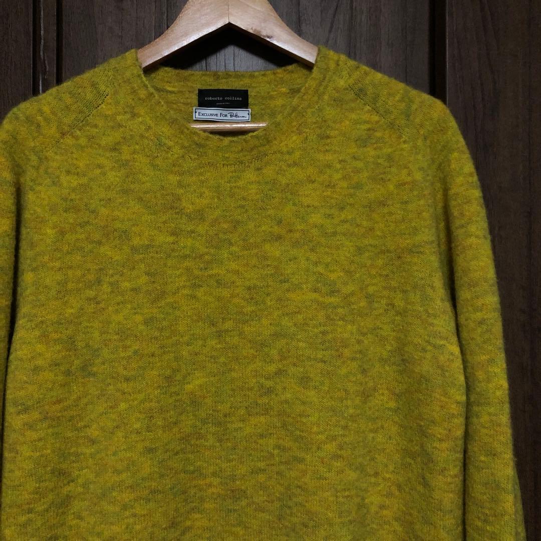 イタリア製 ロベルトコリーナ ロンハーマン サドルショルダーニット M 黄