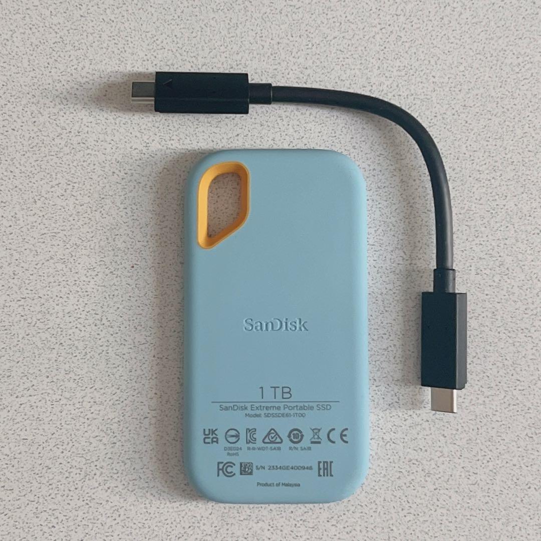 【オンラインストア限定色】サンディスク SSD 1TB スカイブルー 水色 黄色