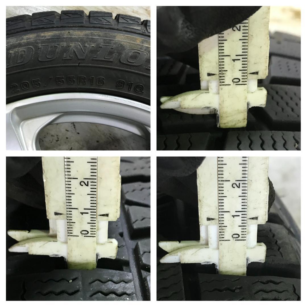 専用30 DUNLOP 205/55R16 PCD 100mm スタッドレス