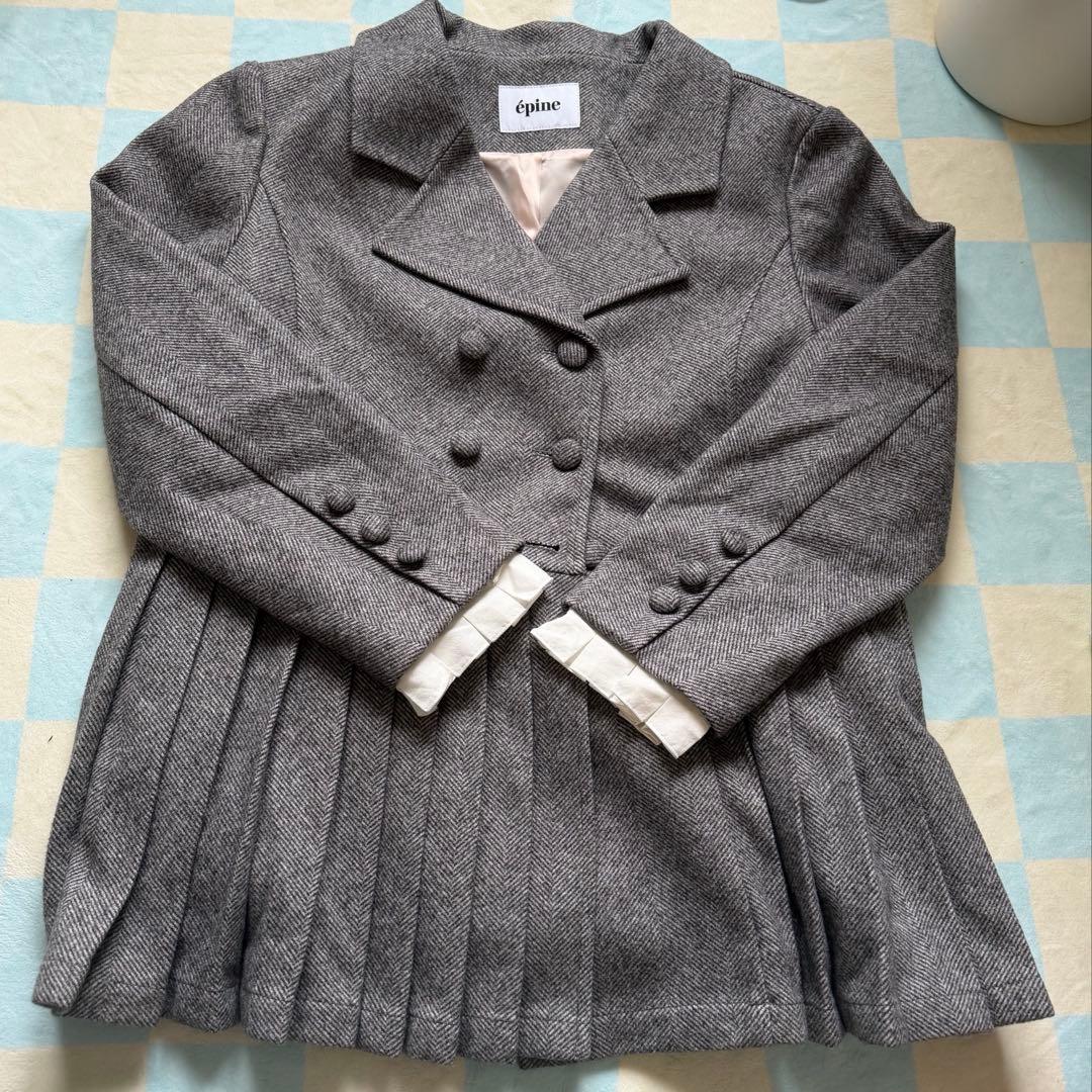 epine プリーツフリルジャケット グレー トップス