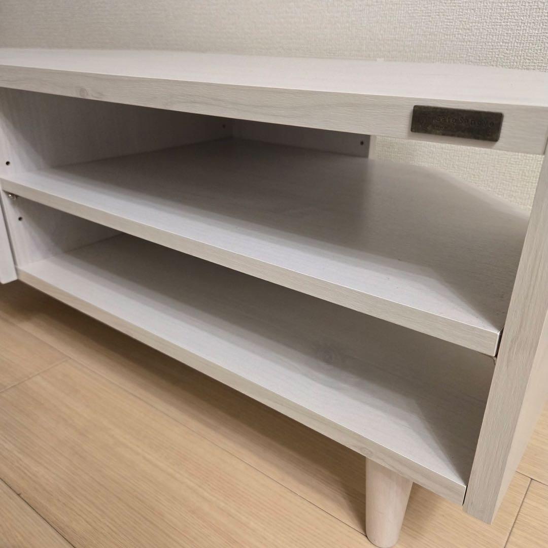 ローボード テレビボード ホワイト 90cm コーナー LU90CTV 佐藤産業