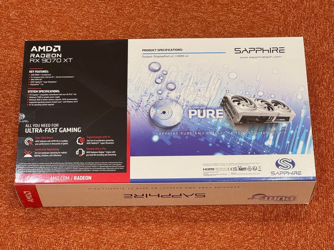 AMD Radeon RX 9070 XT PUREグラフィックボード