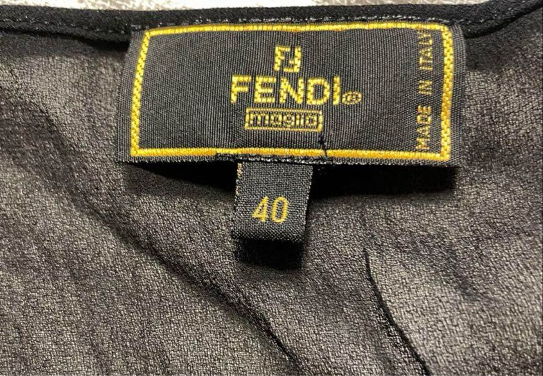 FENDI製の100%リネン素材ロングワンピース 40 ペチコート付き
