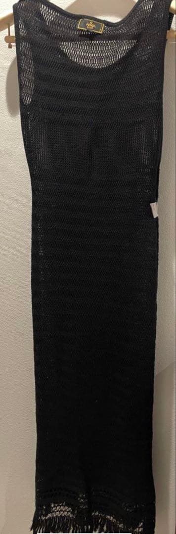 FENDI製の100%リネン素材ロングワンピース 40 ペチコート付き