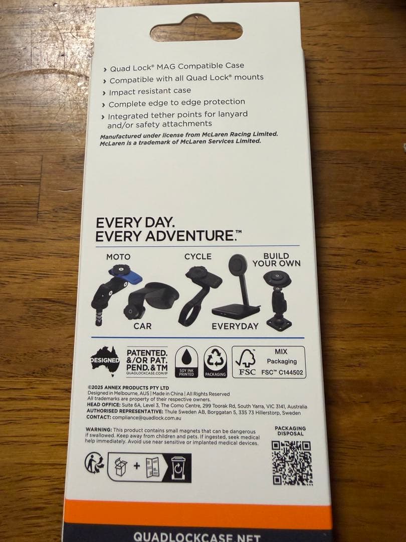 QuadLockMcLarenコラボ iPhone17Pro用ケース 国内未発売