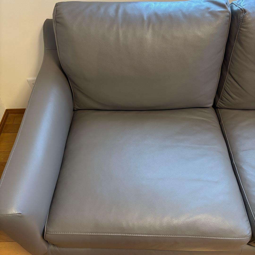 ACTUS 本革カウチソファ（five by five S5507 ）グレー