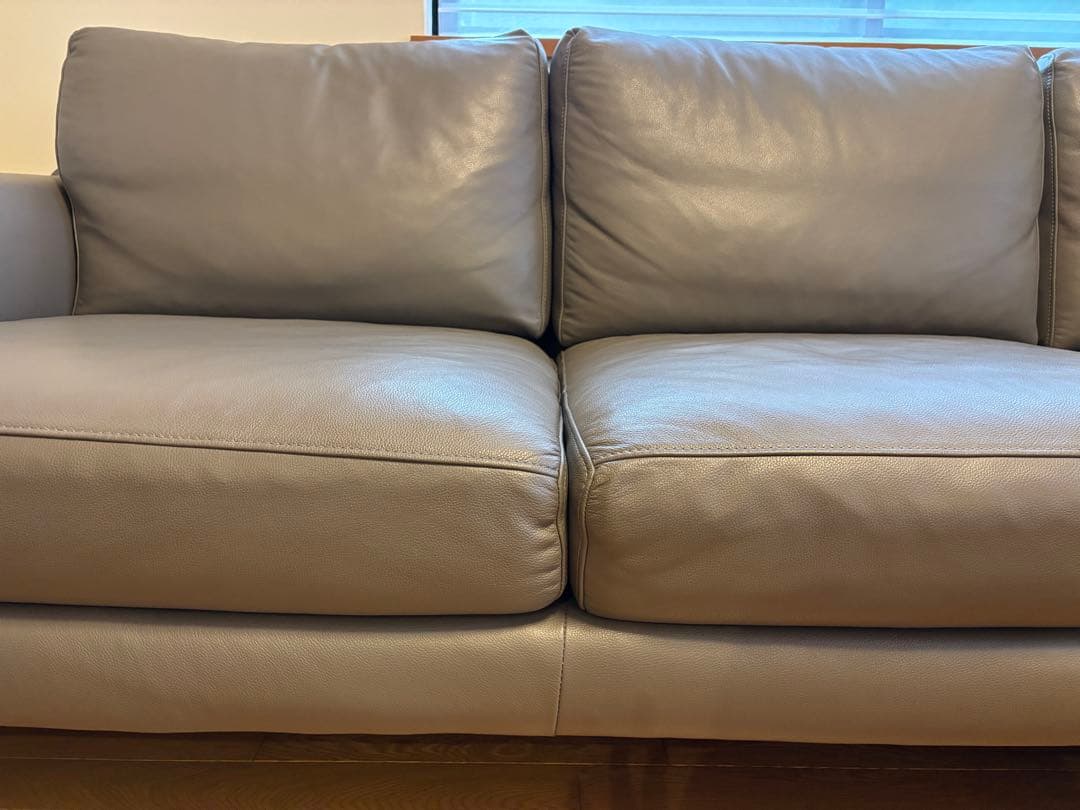 ACTUS 本革カウチソファ（five by five S5507 ）グレー